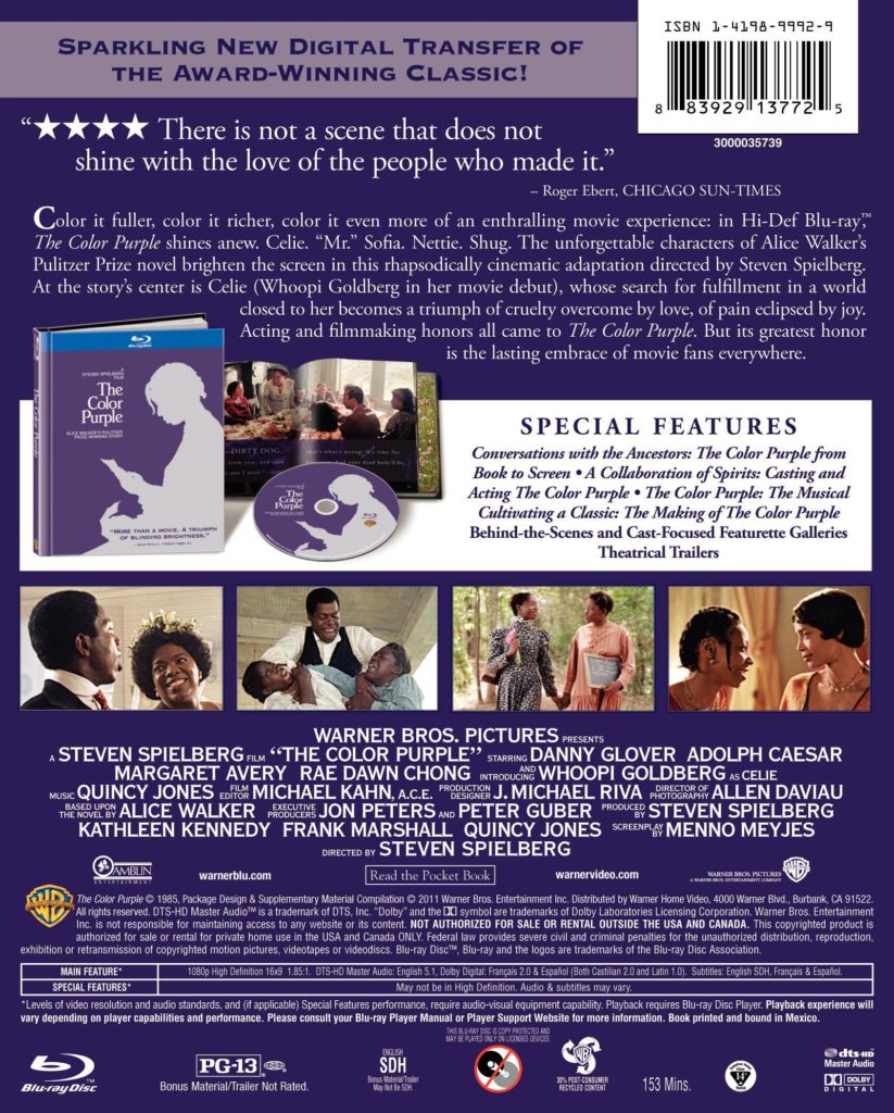 The Color Purple Bluray fílmico