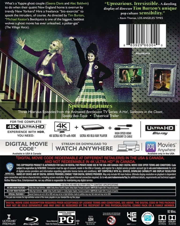 Beetlejuice K Blu Ray Incluye Slipcover F Lmico